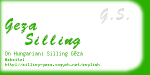 geza silling business card